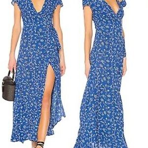 Amuse society short sleeve floral maxi wrap dress